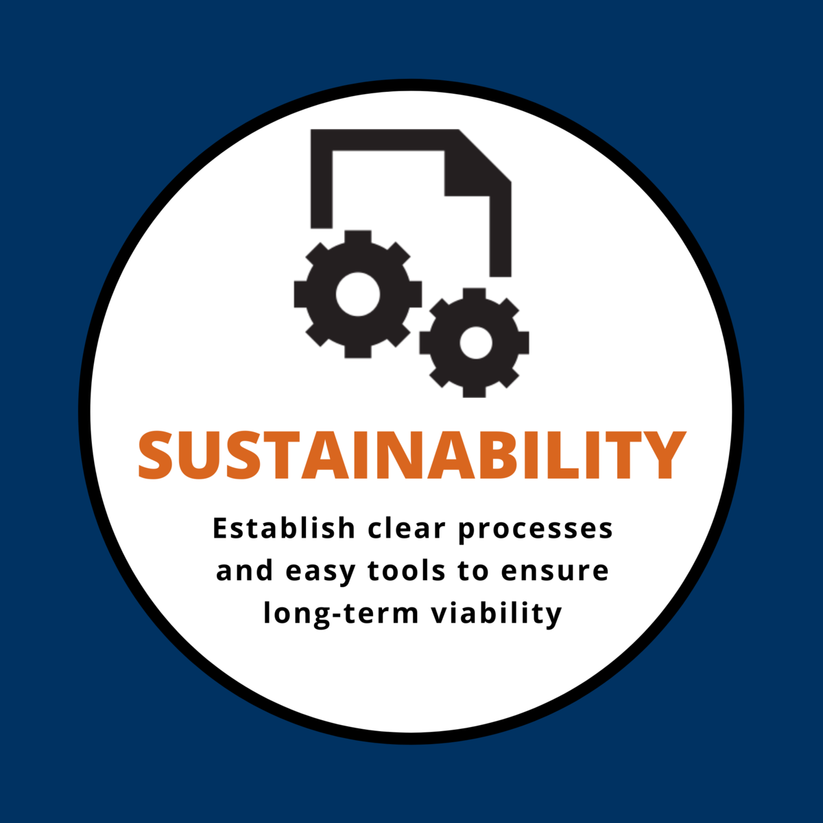 Sustainability: Establish clear processes and easy tools to ensure long-term viability